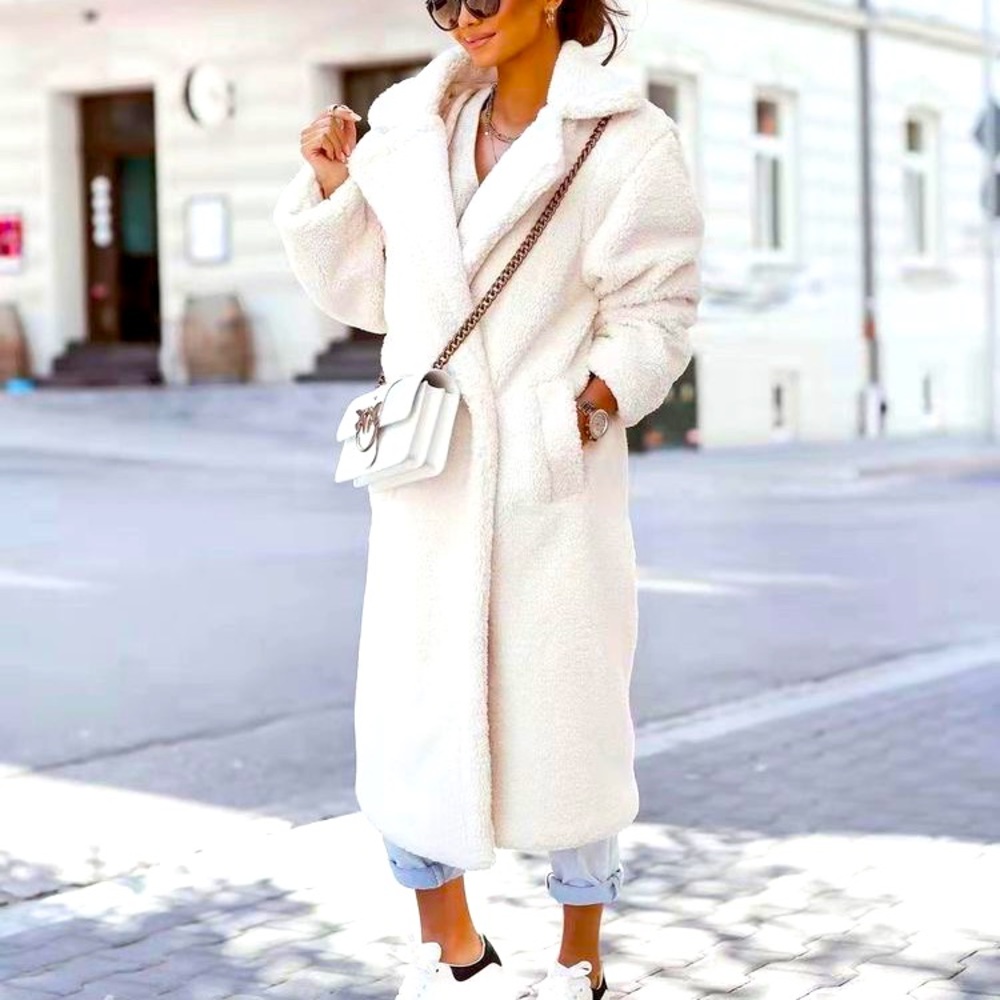 White Sherpa long coat
